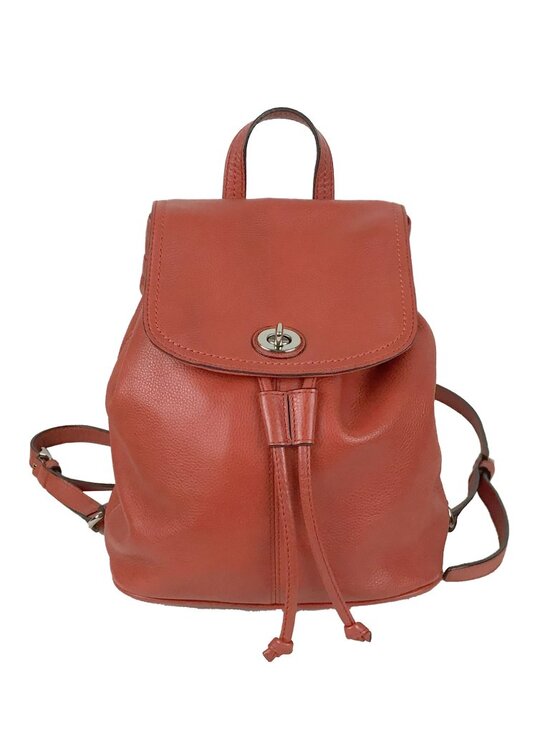 Coach Park Red Pebbled Leather Turnlock Sling Backpack main image 12